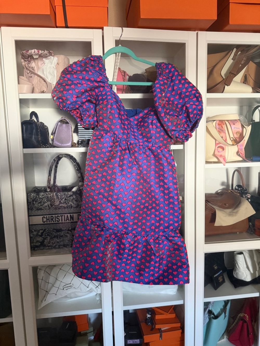 Lilly Pulitzer Purple Mini Dress with Pink Heart Print